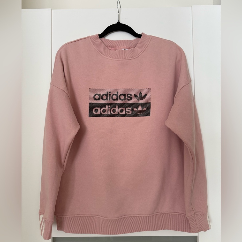 Adidas Originals Women's Sweatshirt Fashion Top Long Sleeve - Pink Spirit - XS